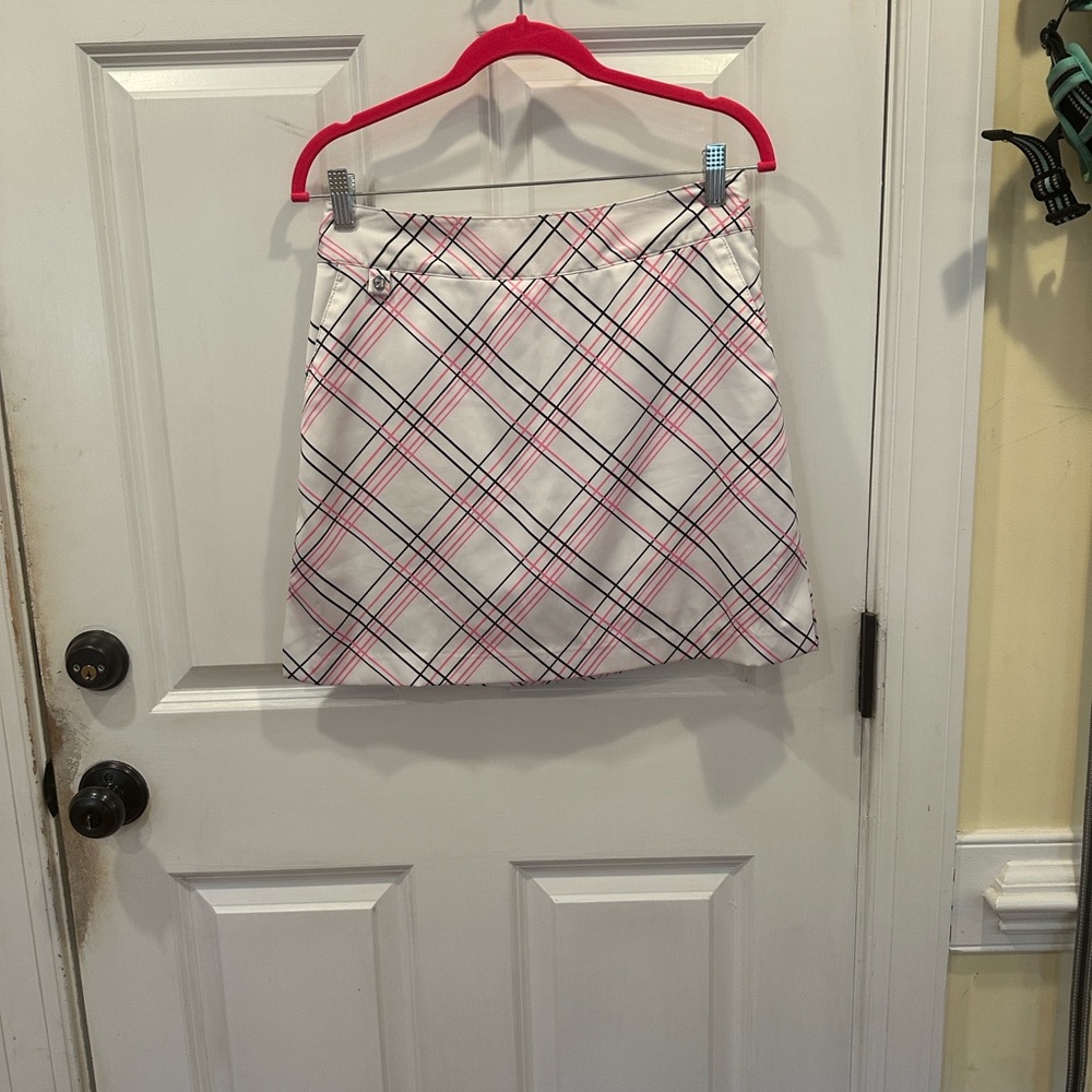 Izod Pink and White Plaid Skort